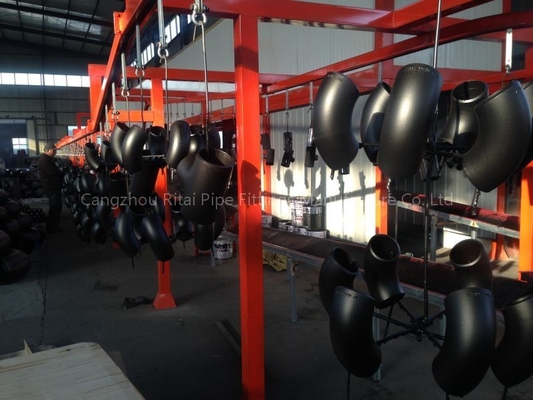 Kohlenstoffstahl-geschweißte Fitting Sch 40 Sch 80 ASTM A234 WPB 90 Grad-Schwarzes